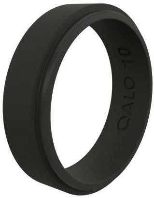 Qalo Women's Step Edge Black Narrow Polished Ring QS9-UNB  QS9-UNB 