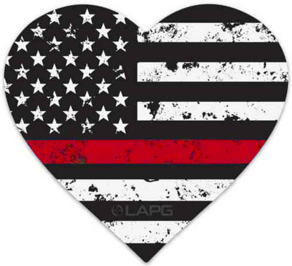 LA Police Gear Thin Red Line 5" x 4.56" Heart Sticker  TRLHEART-STICKER 840277204325