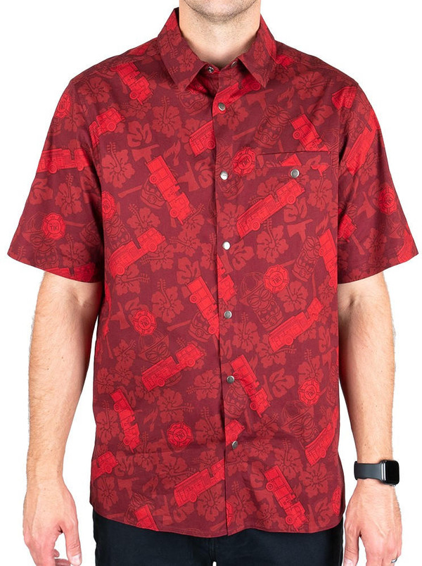 LA Police Gear Fire Tactical Tiki™ Short Sleeve Button Up Shirt  SSBU-FIRE 