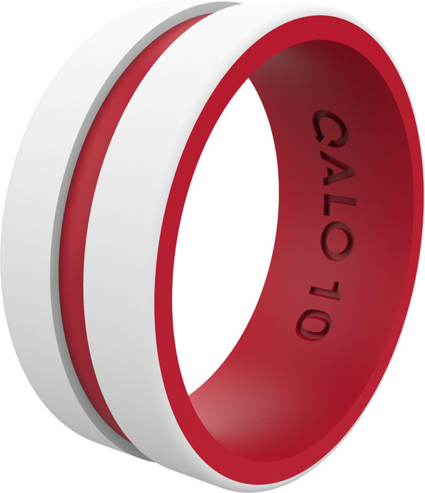 QALO Folds of Honor Men's White/Red Nurse Strata Ring  QS9-MRFHNSWR 
