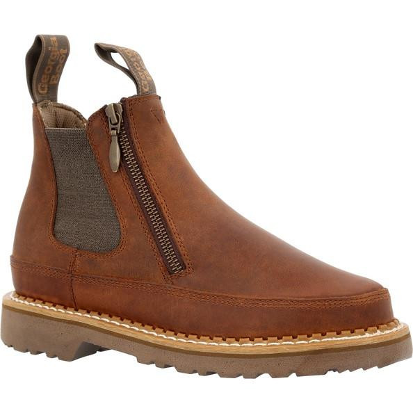 Georgia Boot GB00507 Women's Brown Side Zip Chelsea Romeo Boot  GB00507 