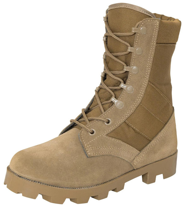 Rothco 8" Coyote Brown Speedlace Jungle Boot 5741, tactical combat boot with speedlace lacing system, durable synthetic and textile upper, rugged outsole for outdoor and military use.