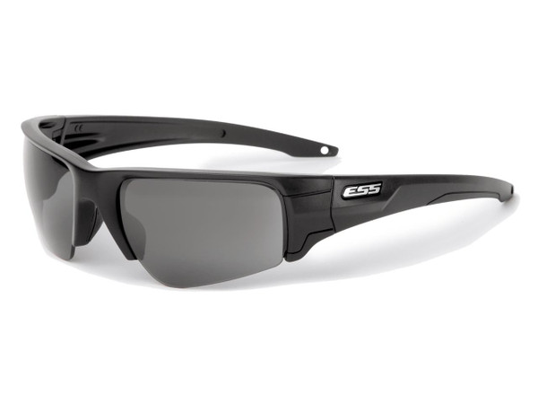 ESS Crowbar Tactical Sunglasses ESS-EE9019, black sporty sunglasses with mirrored lenses and side ventilation for outdoor sports and tactical use.