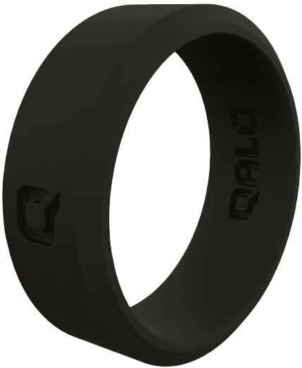 Qalo Womens Modern Black Q2X Silicone Ring QS9-FSB