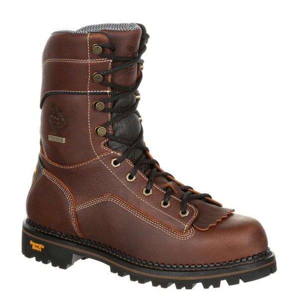 Georgia Boot Logger 9" Brown Waterproof AMP LT Low Heel Boot  GB00237 