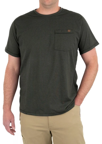 Iron & Haft Men's Pocket Short Sleeve Work T-Shirt IH-SSWT, dark green casual short sleeve work T-shirt with chest pocket.