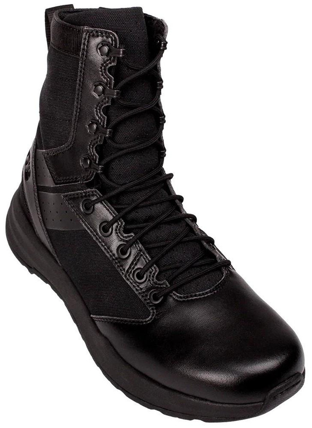 OTB Boots Fusion 8 Black Tactical Boot, durable black tactical boot with lace-up design, rugged sole, and high ankle support for tactical and outdoor activities.