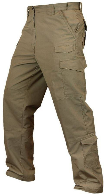 Pantalon Tactique Condor Cargo Homme - Noir, Taille à Préciser, 65% Polyester 35% Coton Ripstop
