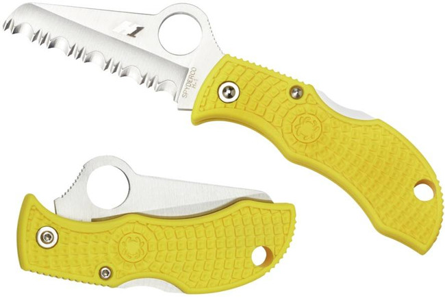 Spyderco Manbug Salt Lightweight Yellow Knife MYLS 716104011087