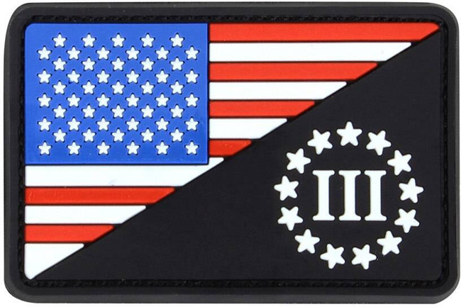 Condor US Flag Morale PVC Three Percenter Patch 181006-004 022886269425