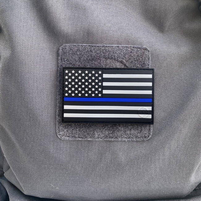 Superman USA Flag Thin Blue Line Tactical Patch – Hook & Loop Combat Morale Patch