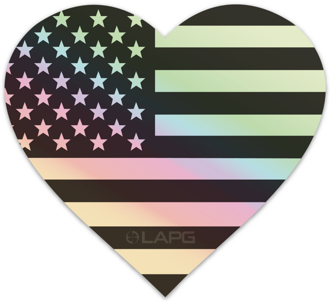 LA Police Gear Holographic 5 x 4.56 Heart Sticker HOLO-HEARTSTICKER