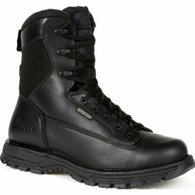 Rocky Portland Men's 8" Black Side Zip Waterproof Public Service Boot - RKD0067  - Main - Only $178 - |LA Police Gear|