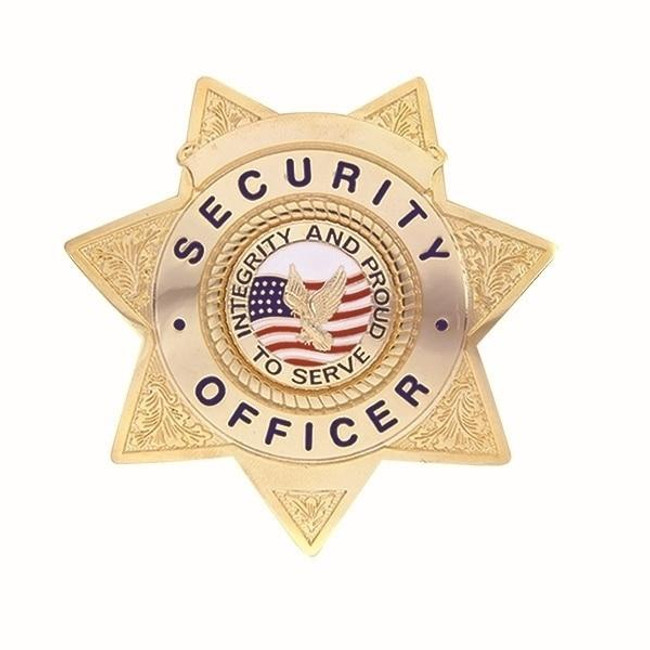 Hero's Pride Security Officer Lightweight 7 Pt Star Badge - Gold - LA Police Gear