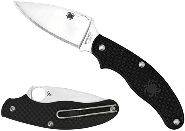 Spyderco UK Black FRN Leaf Shape Penknife C94PBK 716104008391