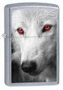 Zippo Windproof Street Chrome Wolf w/ Red Eyes 28877 041689288778
