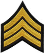 Heros Pride 3 Wide Sergeant Chevron Patch-Med Gold on Black 5404S 849204002386 - La Police Gear