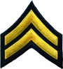 Heros Pride 3 Wide Corporal Chevron Patch-Med Gold on Black 5404C 849204002362