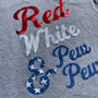 LA Police Gear Womens Red White and Pew Pew Tank Top TS-RED-WHITE