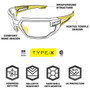 Mechanix Wear Vision Type-X Tactical Eyewear - Black Frame - Clear Lens  VXF-10AF 781513667484