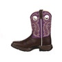 Durango Lil' Rebel Big Kid Dark Brown And Purple Western Boot  BT386 