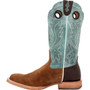 Durango PRCA Collection Men's Whiskey Tobacco and Aqua Roughout Western Boot  DDB0467 