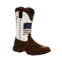 Durango Lady Rebel Women's Brown and White Distressed Flag Embroidery Western Boot  DRD0394 