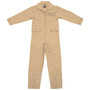 Rothco Kid's Flightsuit KFS, beige kid's flight suit with multiple zippered pockets and utility features for aviation and costume use.