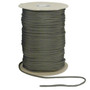 Rothco 1000 Foot Spool 550lb Nylon Paracord, a large spool of olive green nylon paracord with a section extending outward.