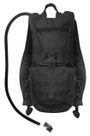 Rothco Rapid Trek Hydration Pack 2865, a black hydration backpack with multiple compartments and a drinking tube for outdoor activities.