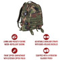 Rothco Large Camo Transport Pack LCTP, military-style camouflage backpack with multiple compartments, adjustable shoulder straps, hydration bladder pouch, and water-repellent coating.