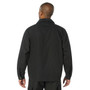 Rothco Lightweight Canvas Work Jacket LCWJ, back view of a man wearing a black durable canvas work jacket with a collar, long sleeves, and a classic fit.