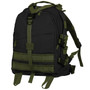 Rothco Large Transport Pack LTP, black tactical backpack with green straps and multiple compartments for military or outdoor use.