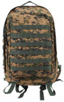 Rothco MOLLE II 3-Day Assault Pack M3DAP, camouflage military tactical backpack with multiple compartments and MOLLE webbing for gear attachment.