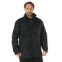 Rothco M-65 Field Jacket M65FJ, a black military-style camouflage outerwear worn by a male model.