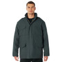 Rothco M-65 Field Jacket M65FJ, a men's military-style jacket in dark green with multiple front pockets and a zip-up front, suitable for outdoor and tactical wear.