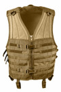 Rothco MOLLE Modular Vest MMV, tactical beige vest with MOLLE webbing and adjustable straps for modular gear attachment.