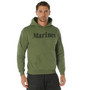 Rothco Marines Pullover Hooded Sweatshirt MPHS, green hoodie with 'Marines' printed on the front.