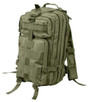 Rothco Medium Transport Pack MTP, tactical military style olive green backpack with multiple compartments, MOLLE webbing, padded straps, and sturdy zipper closures.