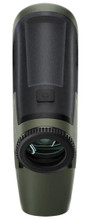 Bushnell R5 2000 AB Laser Rangefinder, top view showing ergonomic design, power button, and optical lens.