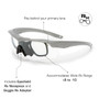 ESS Crossbow Suppressor 2X Black with Clear and Smoke Gray Eyeshield Kit, lenses fitting behind your primary lens, accommodates wide Rx range +8 to -10, includes Eyeshield Rx Nosepiece and Goggle Rx Adapter.