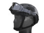 ESS Profile PIVOT Kit Ops-Core ARC with Clear and Smoke Gray lenses, for tactical helmets, shown on a gray mannequin head.