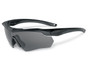 ESS Crossbow One Black Eyeshield, black sports protective eyewear with a sleek design and tinted lenses.