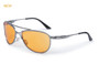 ESS inVINCEible Aviator Sunglasses ESS-EE4062, stylish sunglasses with metallic frame and orange tinted lenses.