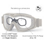 ESS Influx Pivot Goggle Ops Kit, tactical goggles with adjustable strap, transparent lens, and compatibility with Rx insert and goggle adapters for wide Rx range +8 to -10.