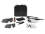ESS Crossblade Deluxe Eyeshield APEL - Black, complete safety eyewear kit with multiple interchangeable lenses, accessories, and carrying case.