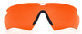 ESS CrossBlade Eyeshield ONE STD Blk Laser LPL-5, orange laser protective eyewear with black nose bridge for laser safety.