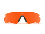 ESS CrossBlade ONE NARO Black Eyeshield Laser LPL-5 sports sunglasses, orange lens, aerodynamic design with black nose pad and frame accents.