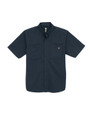 Iron & Haft Tradesman Short Sleeve Stretch Canvas Work Shirt, navy blue, button-up short sleeve work shirt with two front chest pockets.