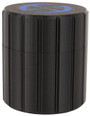 LAPG Tactical Spare Battery Container TDP-RDBATTHOLDER, black cylindrical storage case with vertical ridges, designed for organizing and protecting spare batteries.